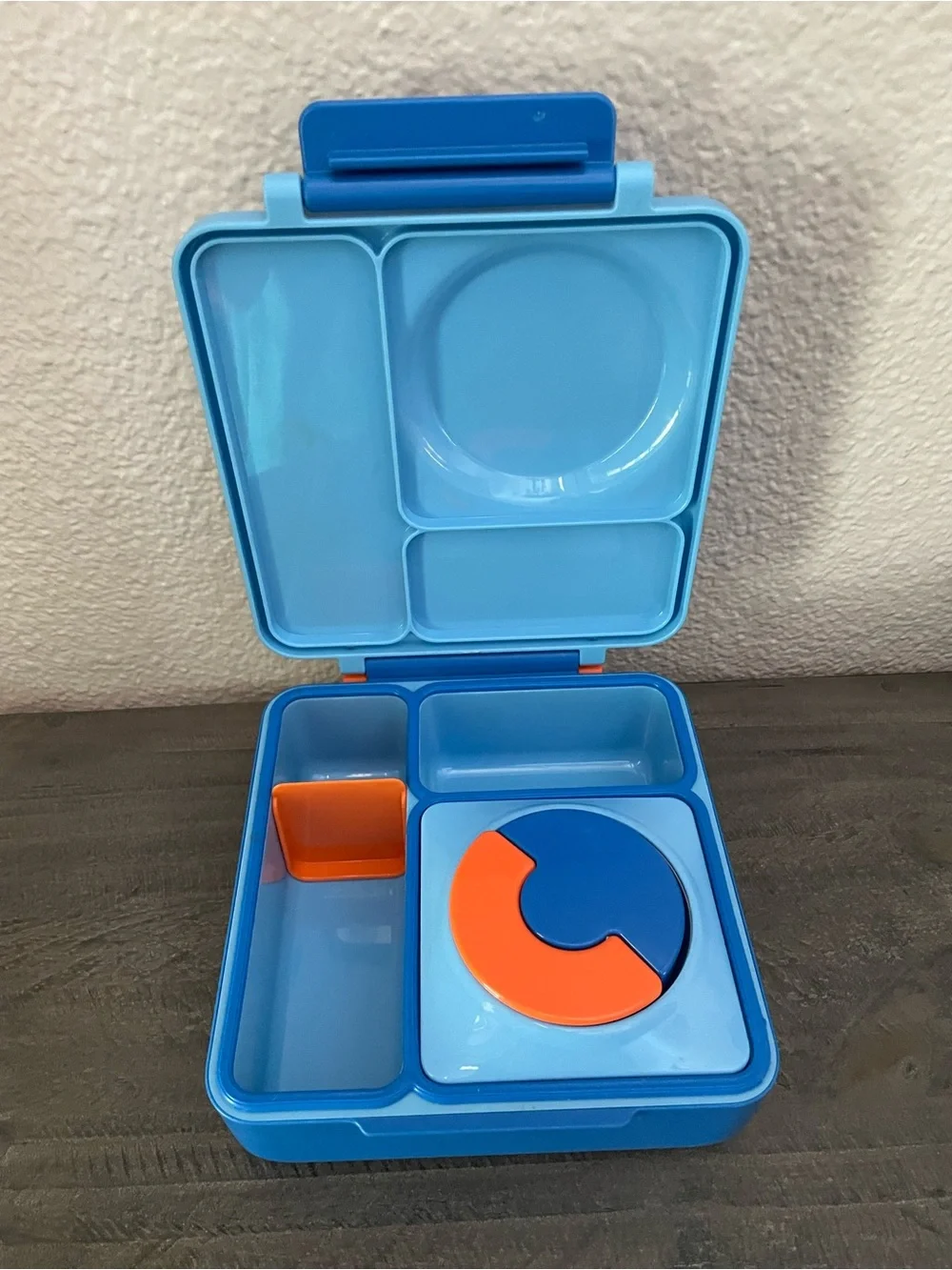 Omie Blue Meal Box with Orange Accents - Durable Food Storage